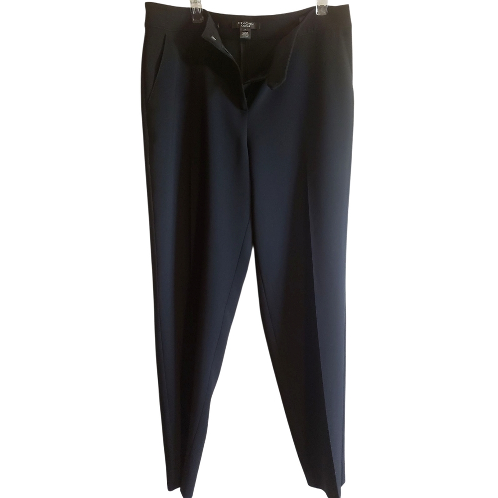 St. John Caviar Pants Women's Emma Black Sz 10 Quiet Luxury Dress  Trouser Pant